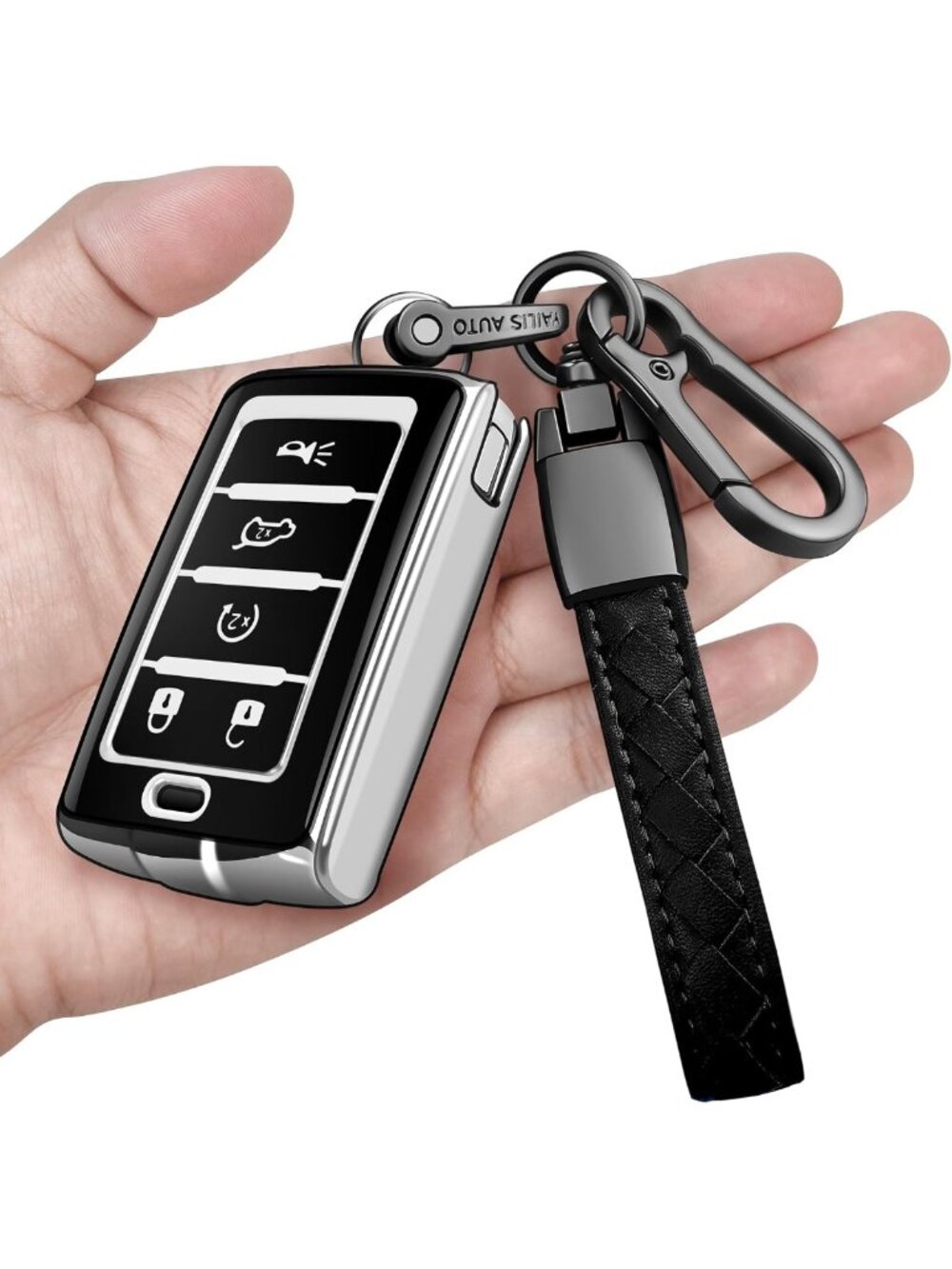 Soft Key Fob Cover with Keychain - Full Protection for 2021-2026 Jeep Models